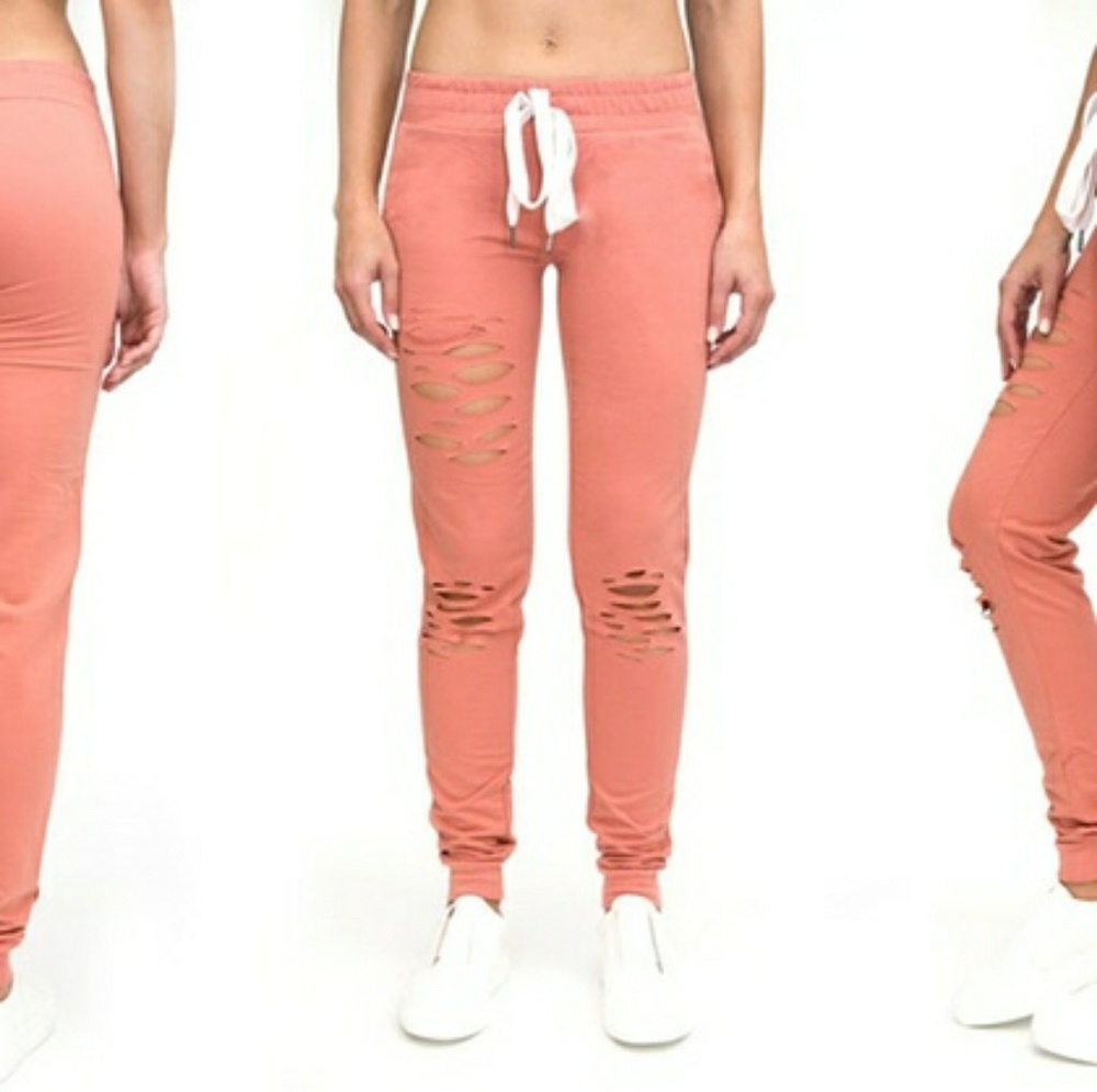 Rag plus size "ripped" jogger sweats